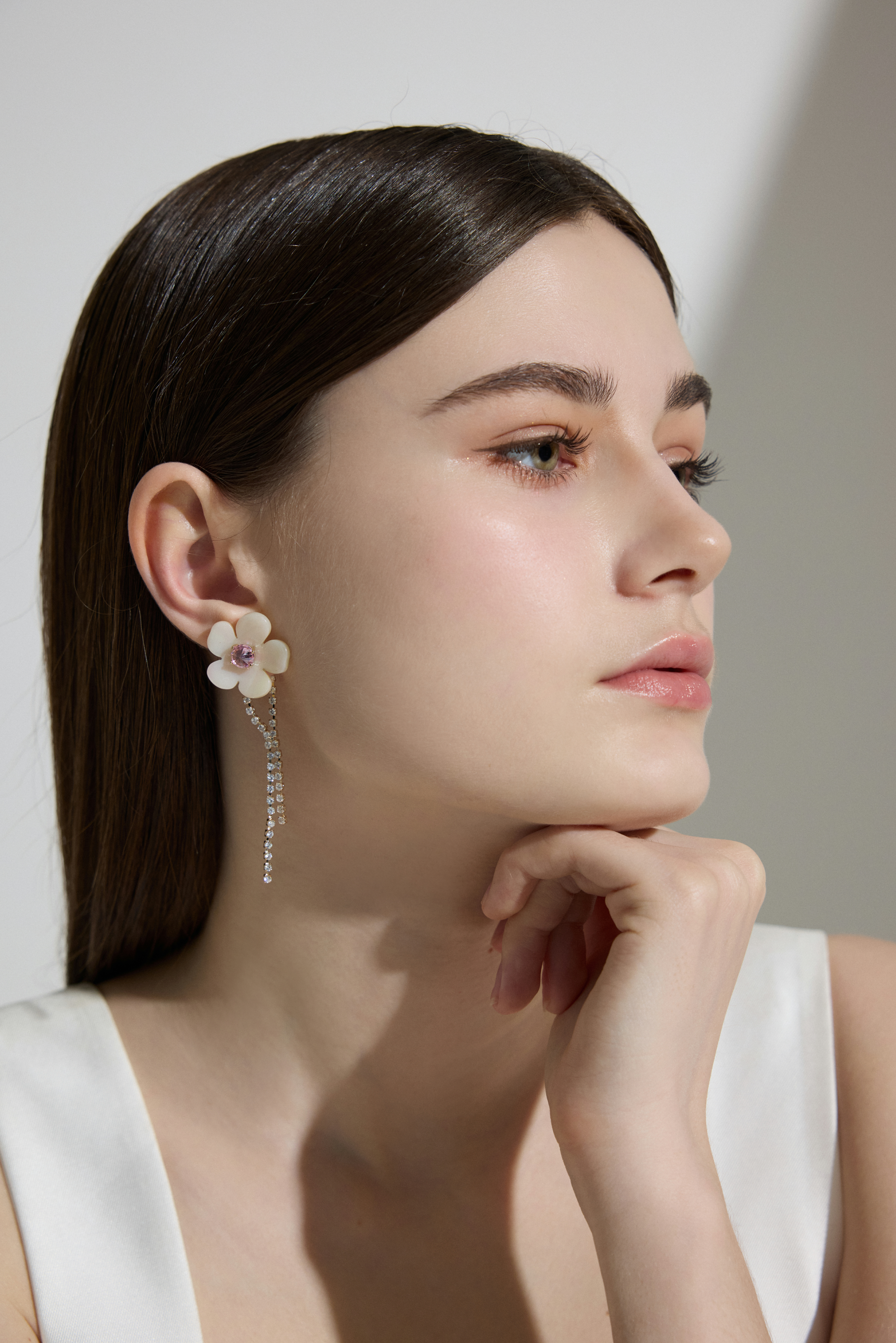 Crystal Tassels Floral Drop Earrings