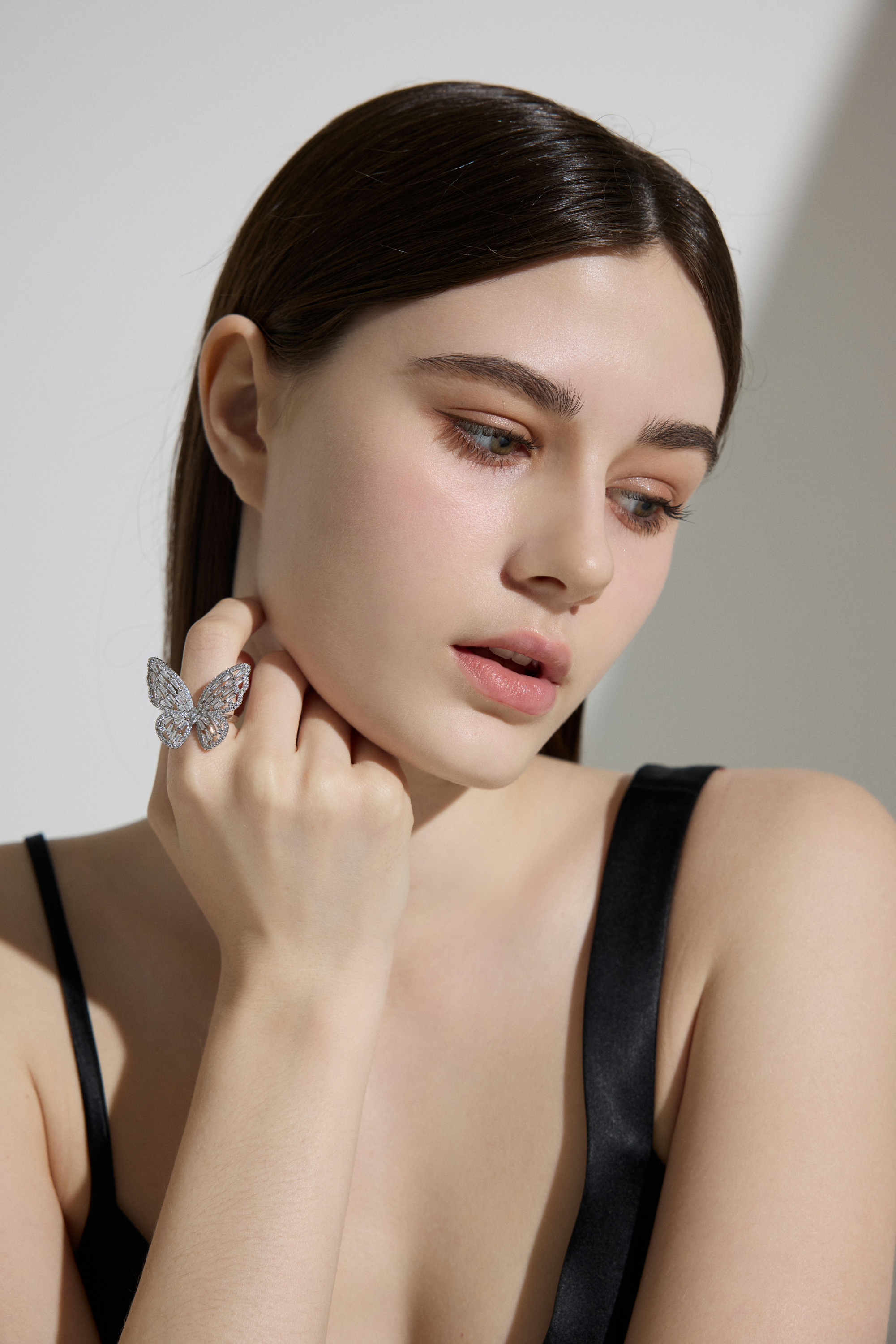 Butterfly Crystal Statement Ring