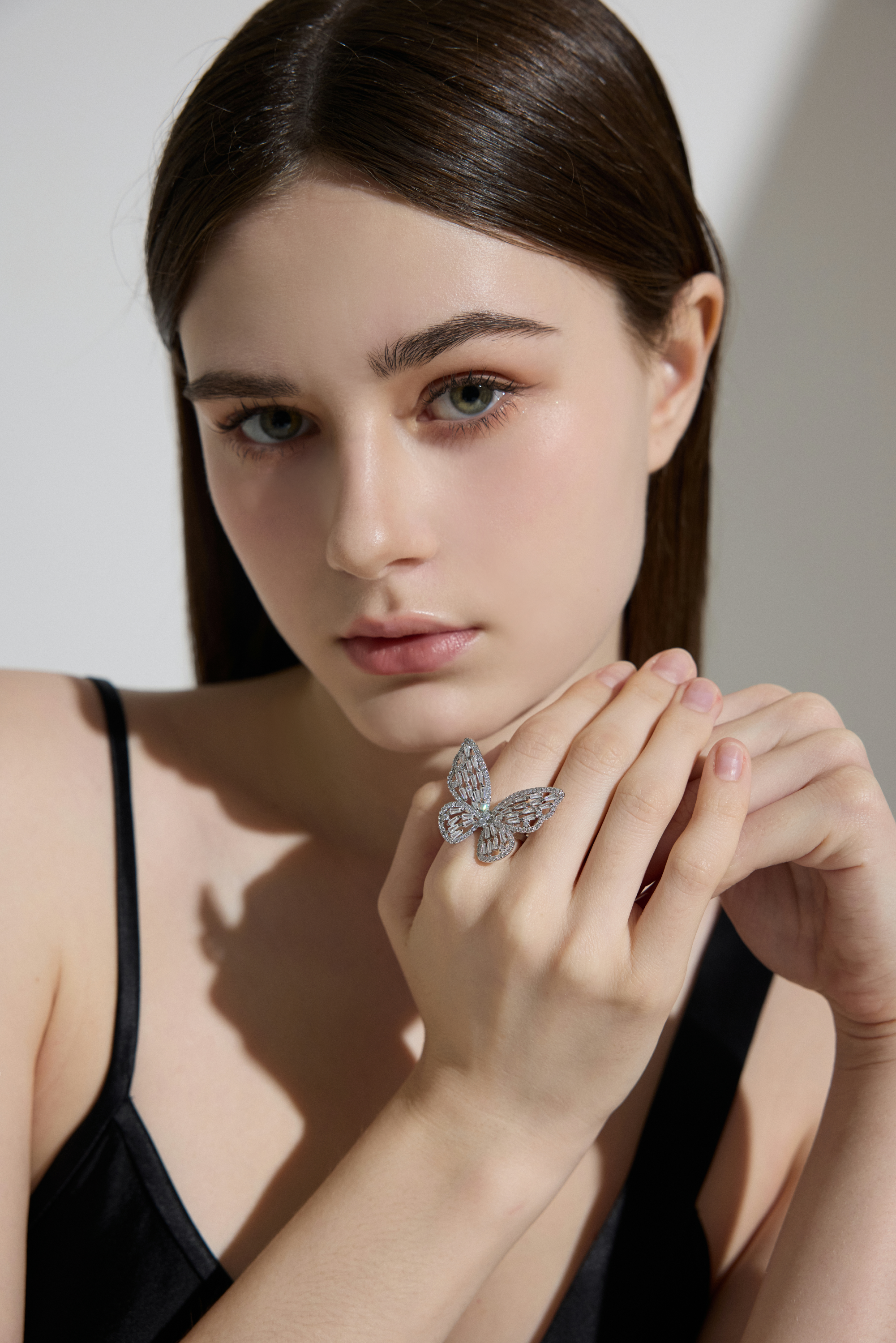 Butterfly Crystal Statement Ring