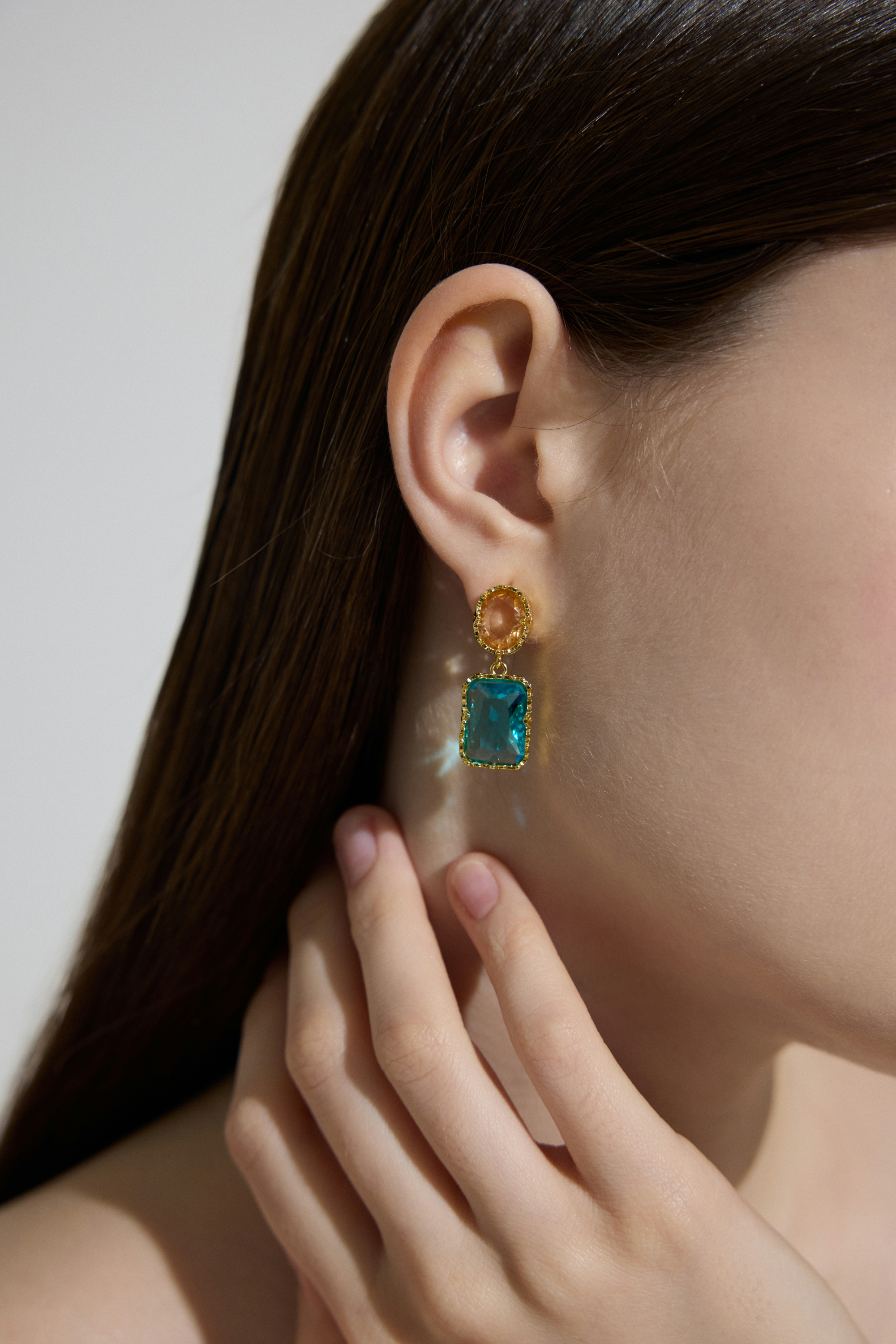 Colorful Asymmetric Statement Drop Earrings