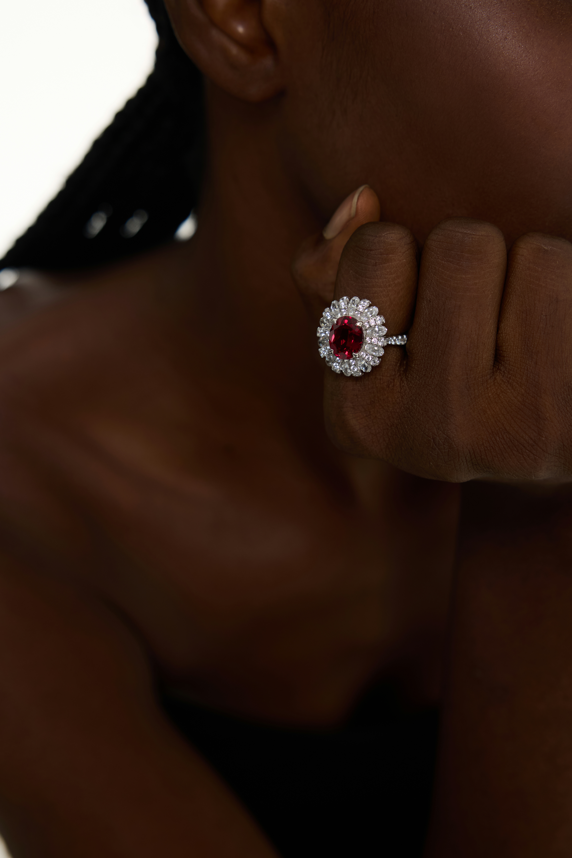 vyranthia Red Moissanite Promise Ring