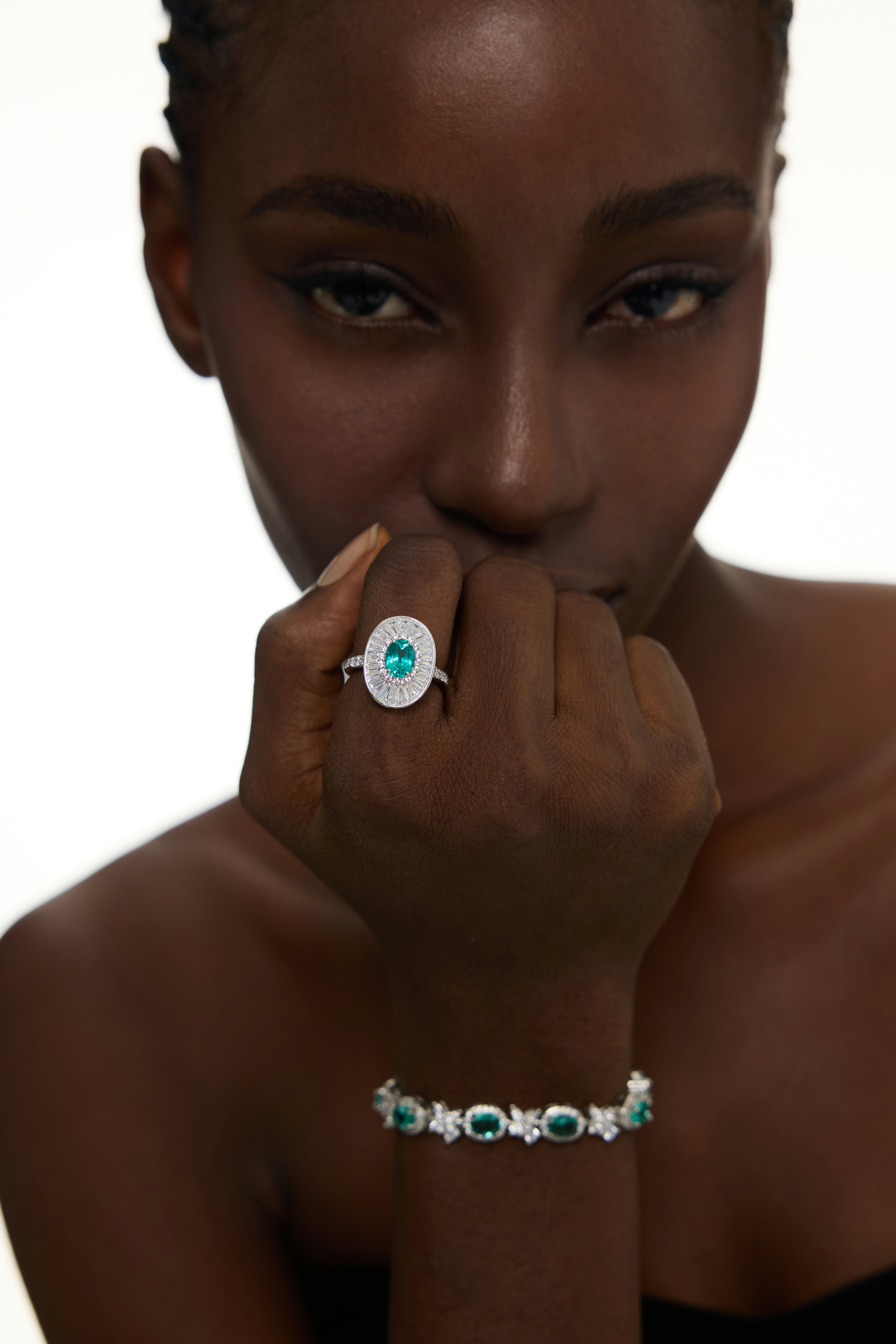 Oval Green Statement Rings