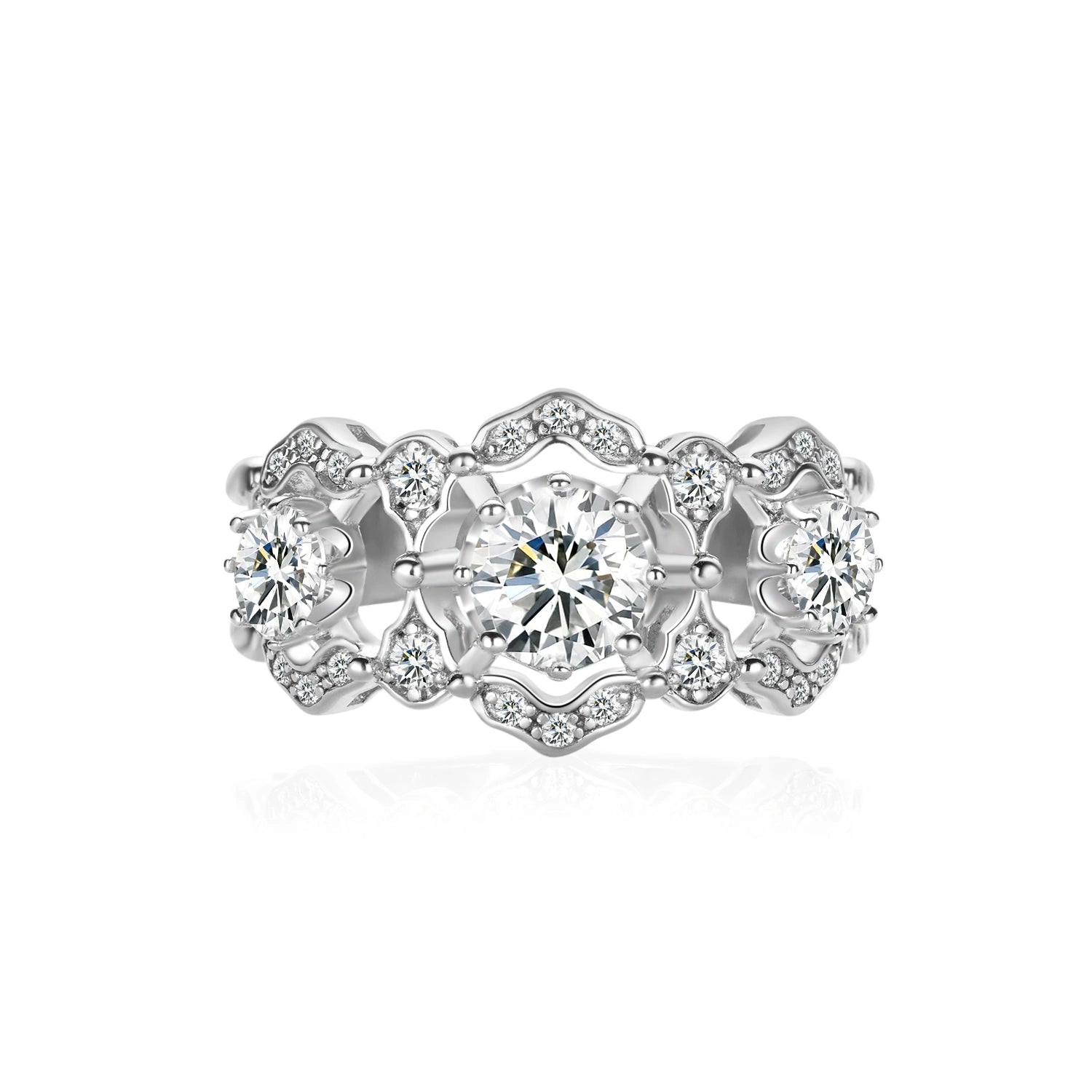 Luxury Multi-Stone Silver Promise Ring
