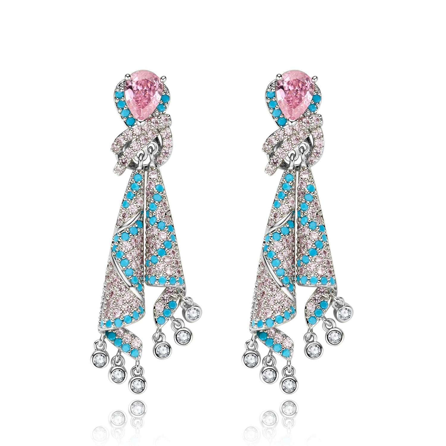 Vyranthia Pink Ribbon moissanite Earrings