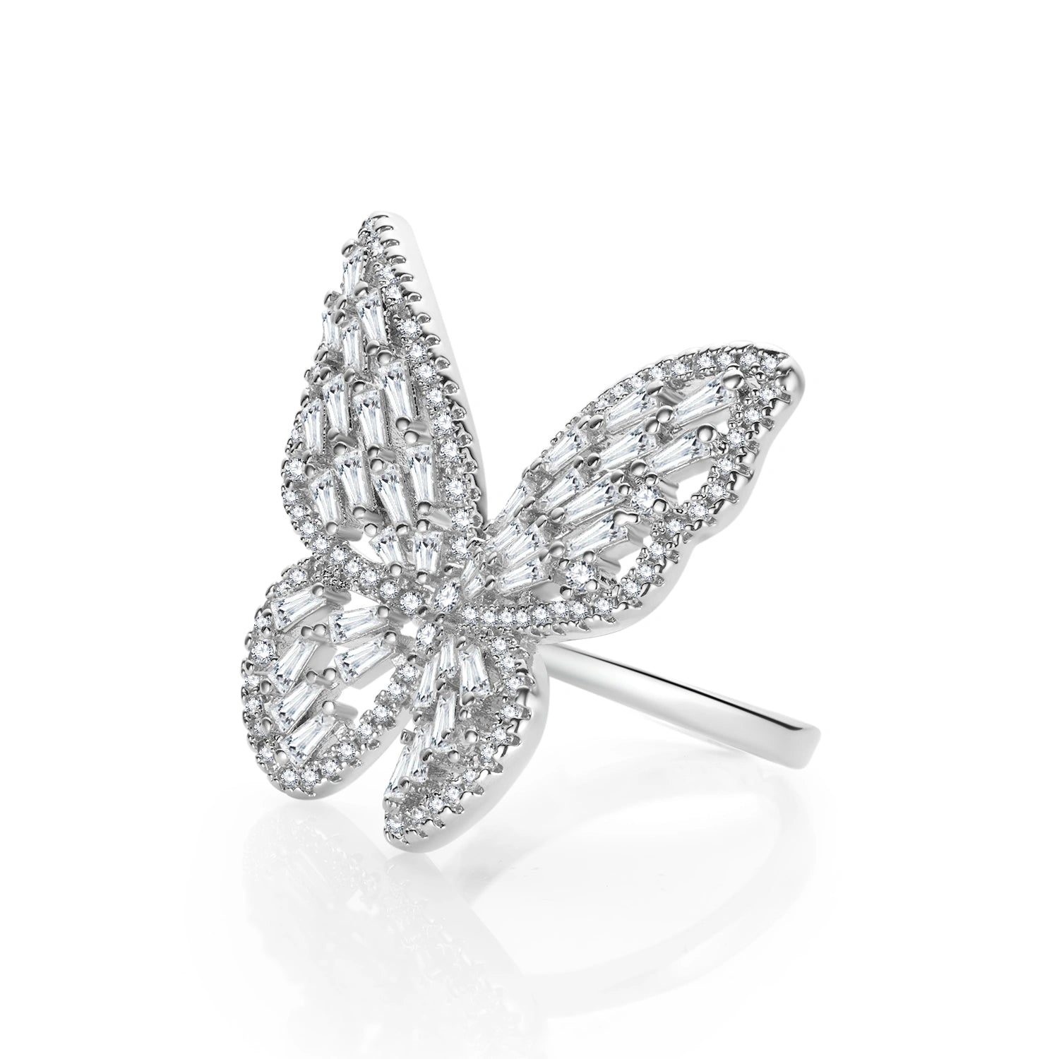 Butterfly Crystal Statement Ring
