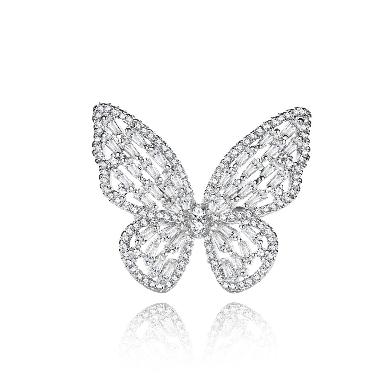 Butterfly Crystal Statement Ring