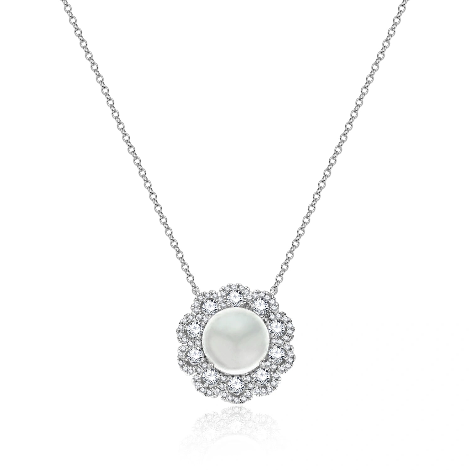 Sterling Silver Pearl Pendant Necklace