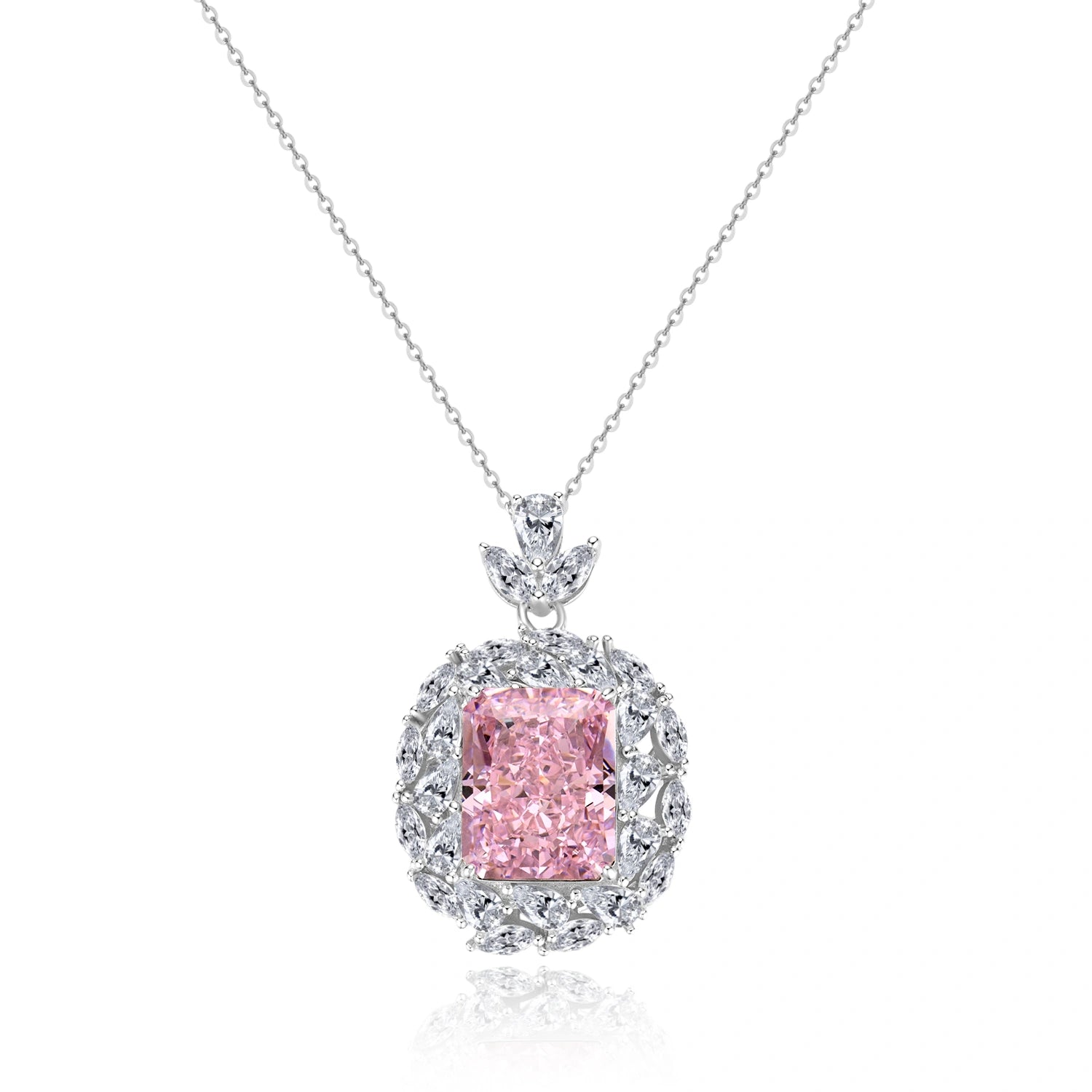 vyranthia Pink Moissanite Gemstone Pendant Necklace