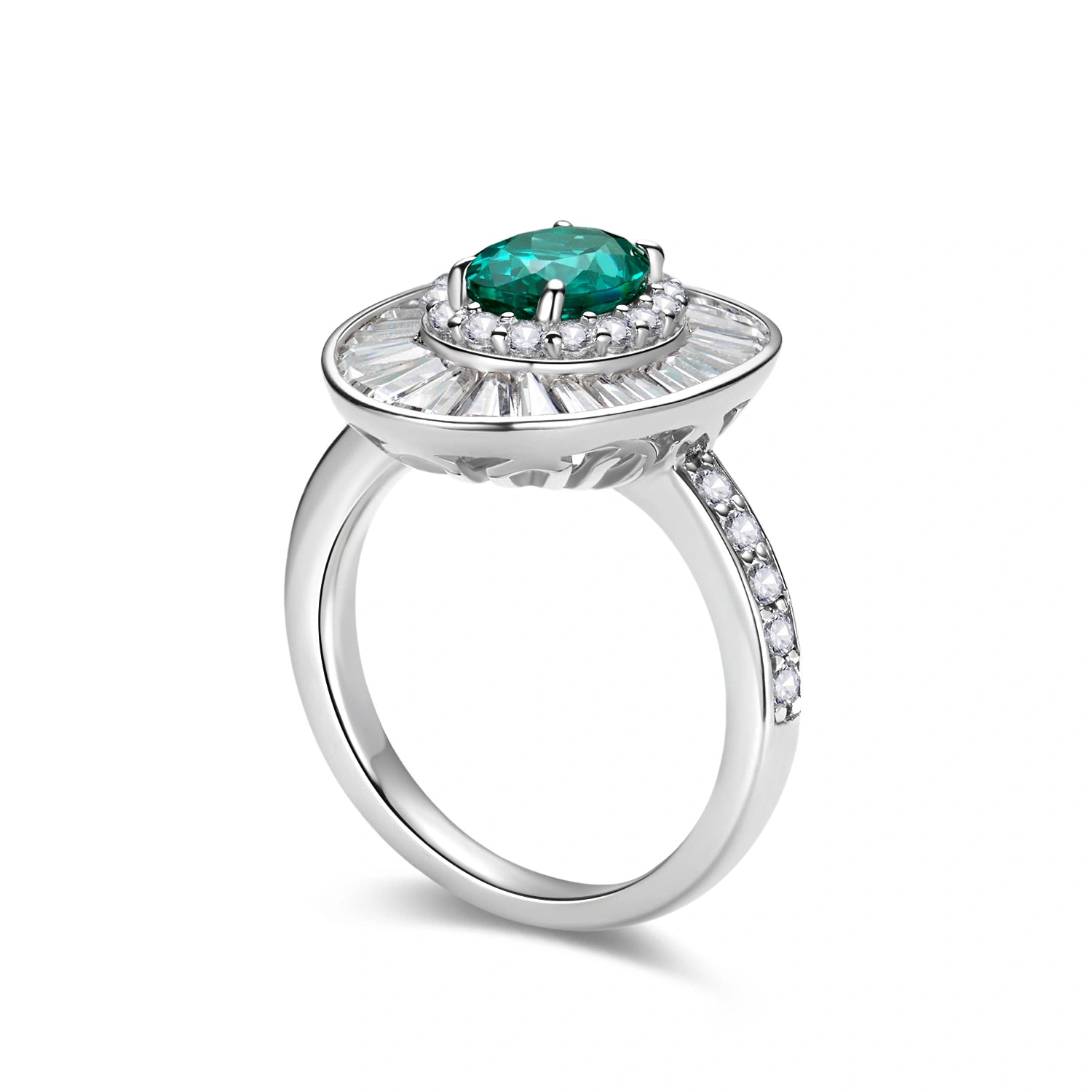 Oval Green Statement Rings
