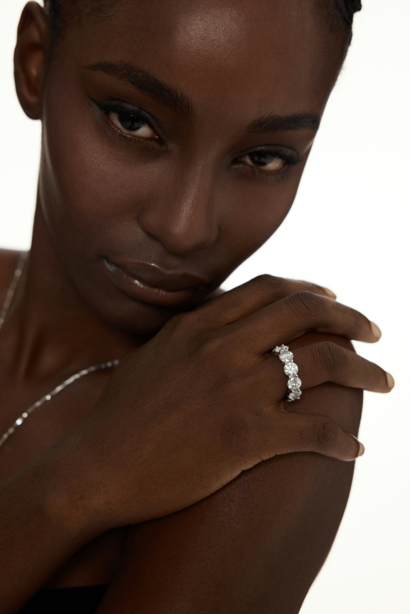 Brilliant White Stones Classic Eternity Band Ring