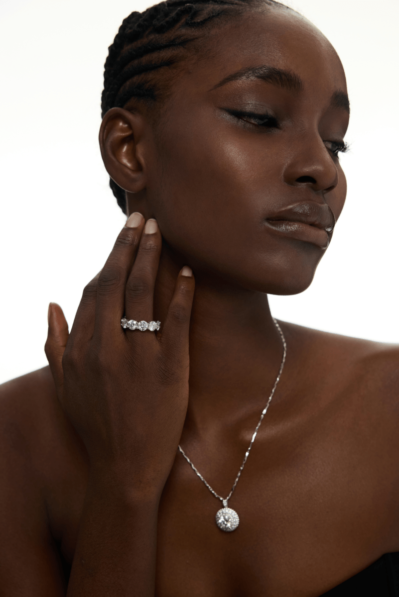 Brilliant White Stones Classic Eternity Band Ring