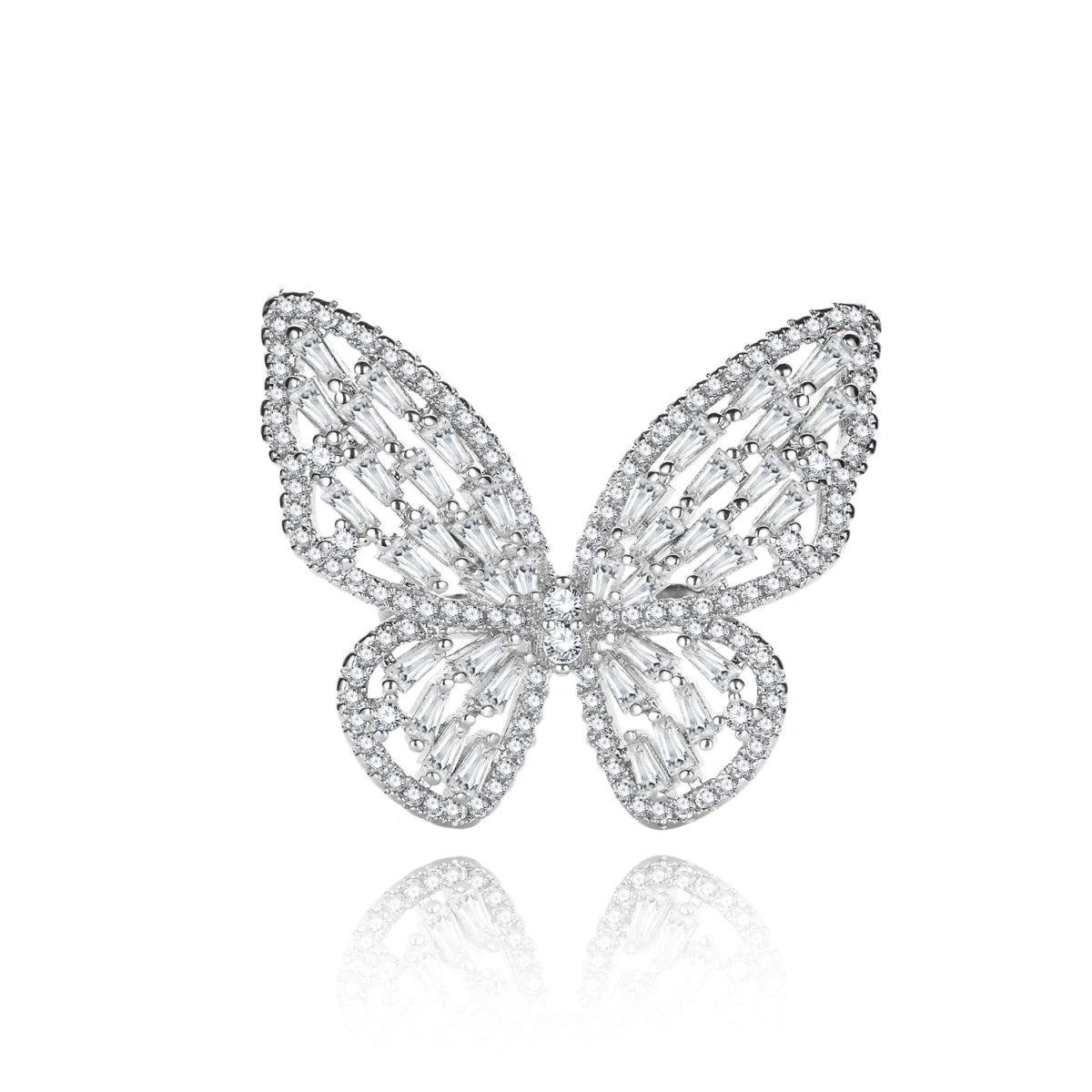 Butterfly Crystal Statement Ring