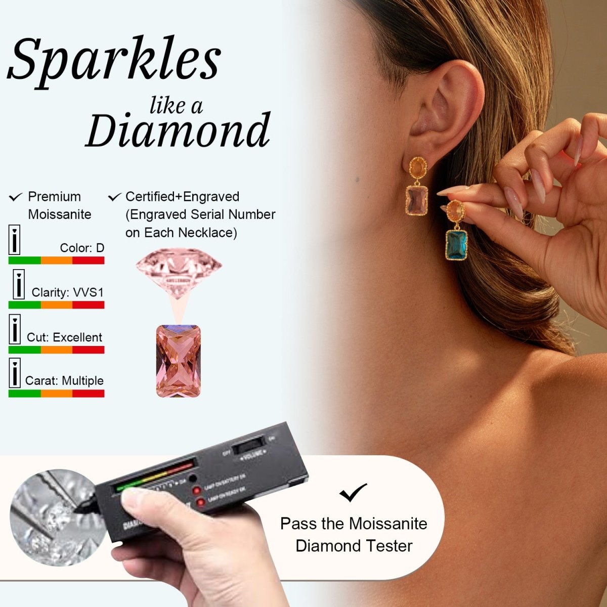 Colorful Asymmetric Statement Drop Earrings