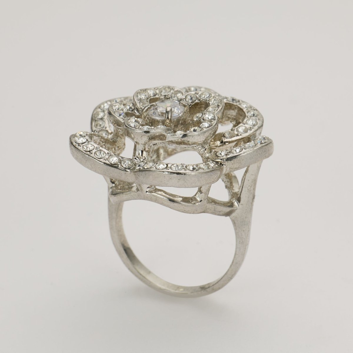 Crystal Rose Bloom Vintage Rings