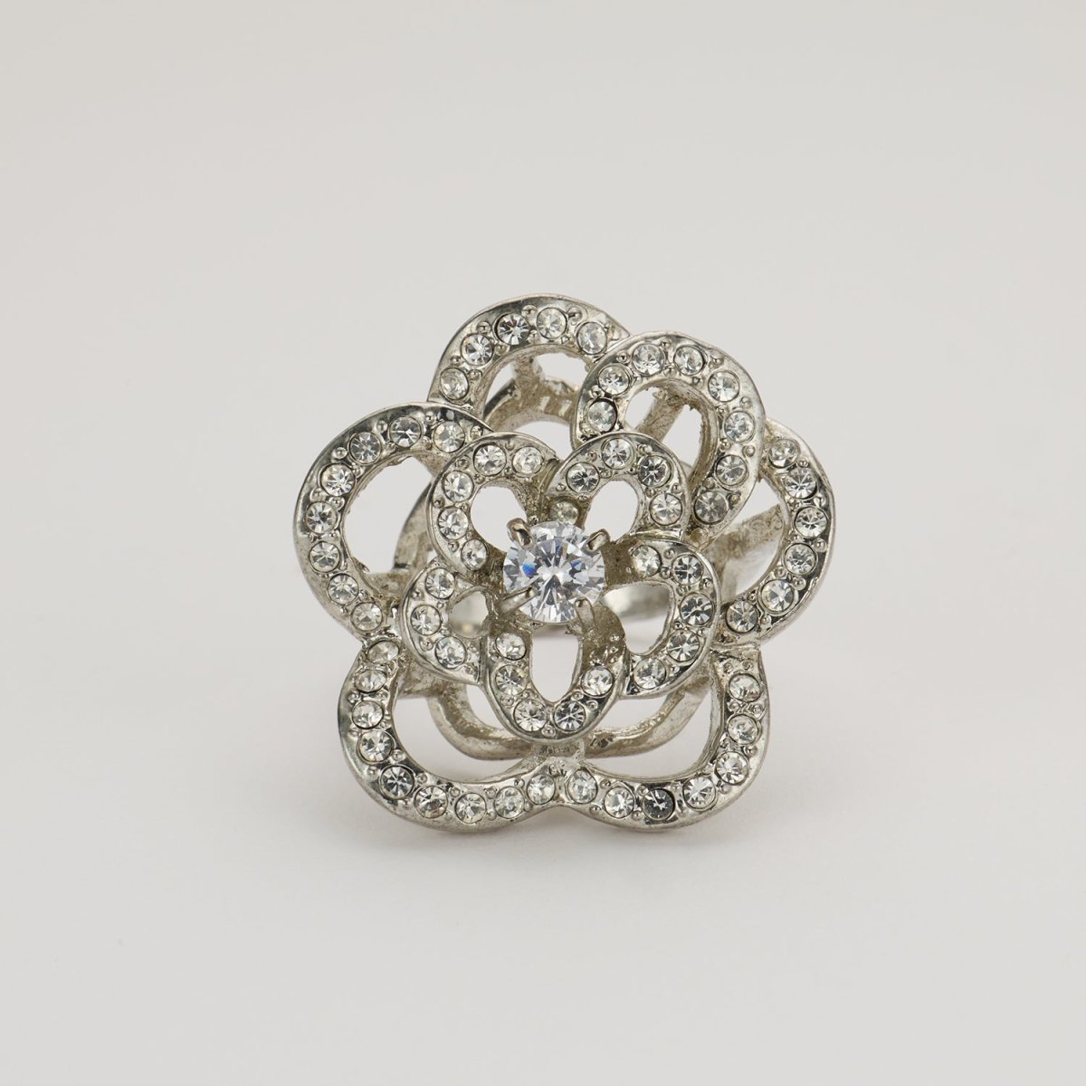 Crystal Rose Bloom Vintage Rings