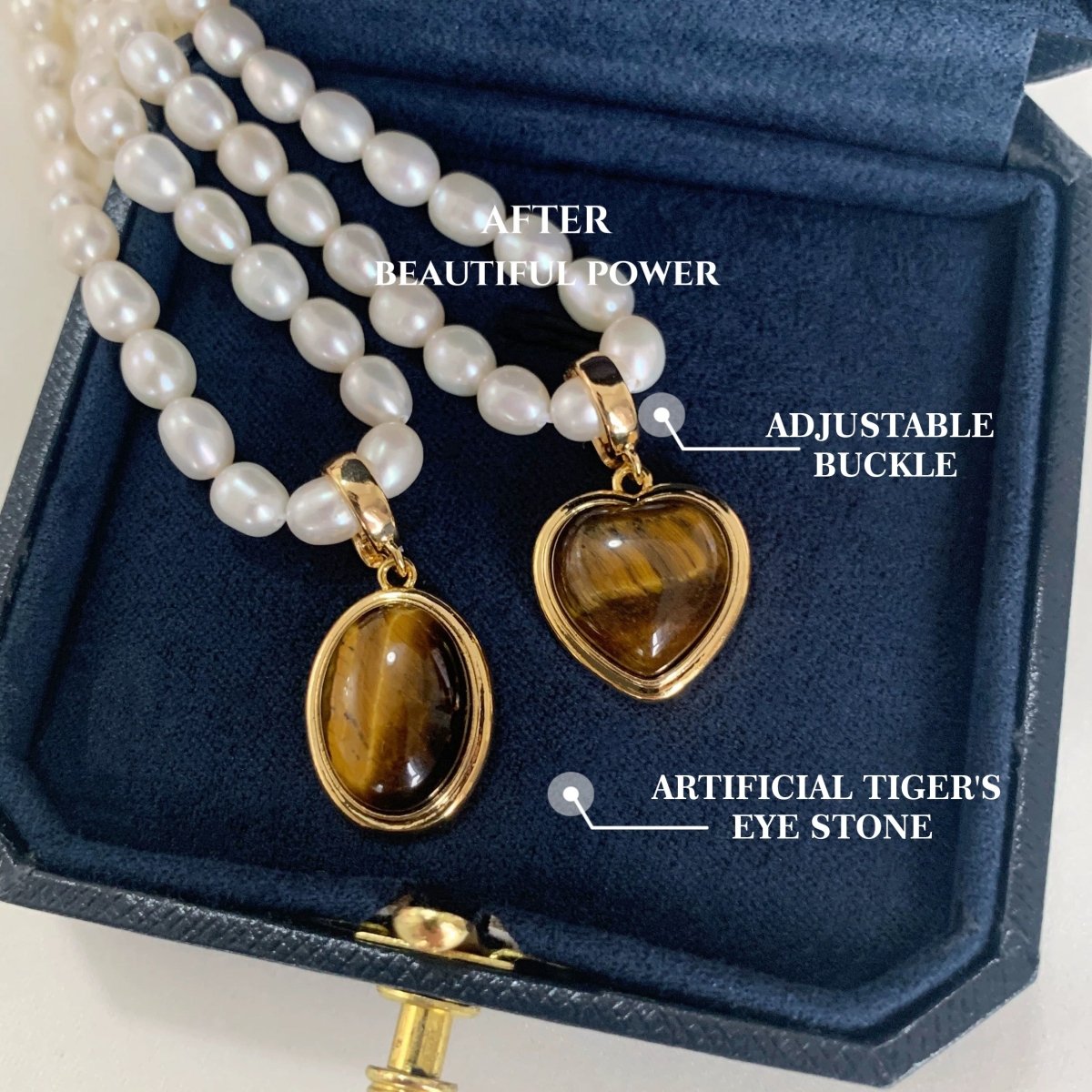 Gold Heart-Shaped Tiger’s Eye Pendant