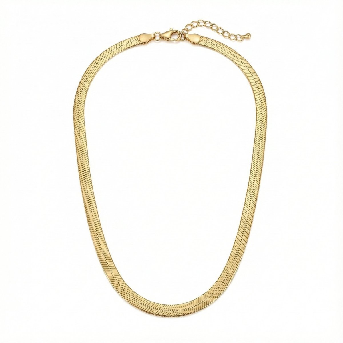 Golden Snake Bone Herringbone Choker