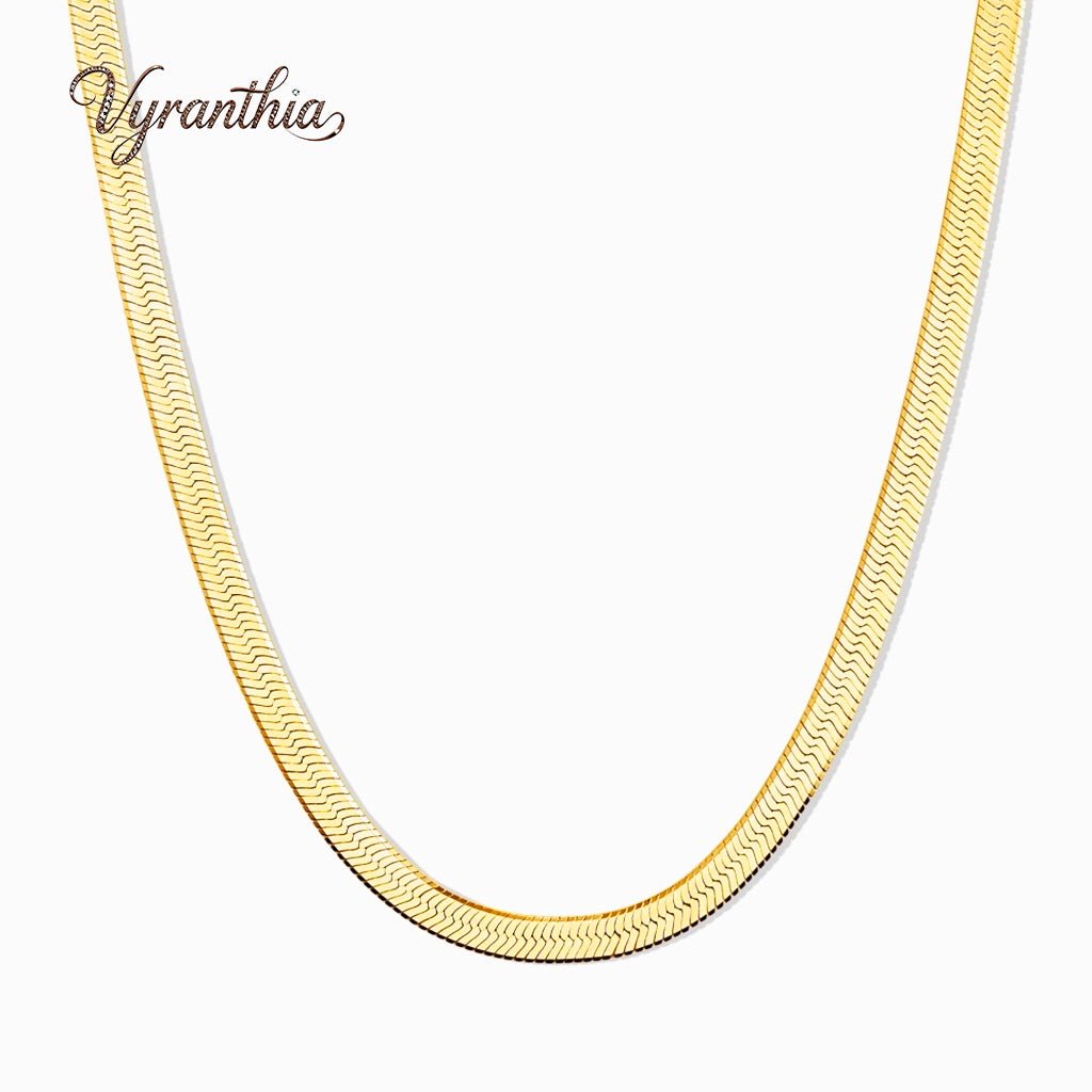 Golden Snake Bone Herringbone Choker