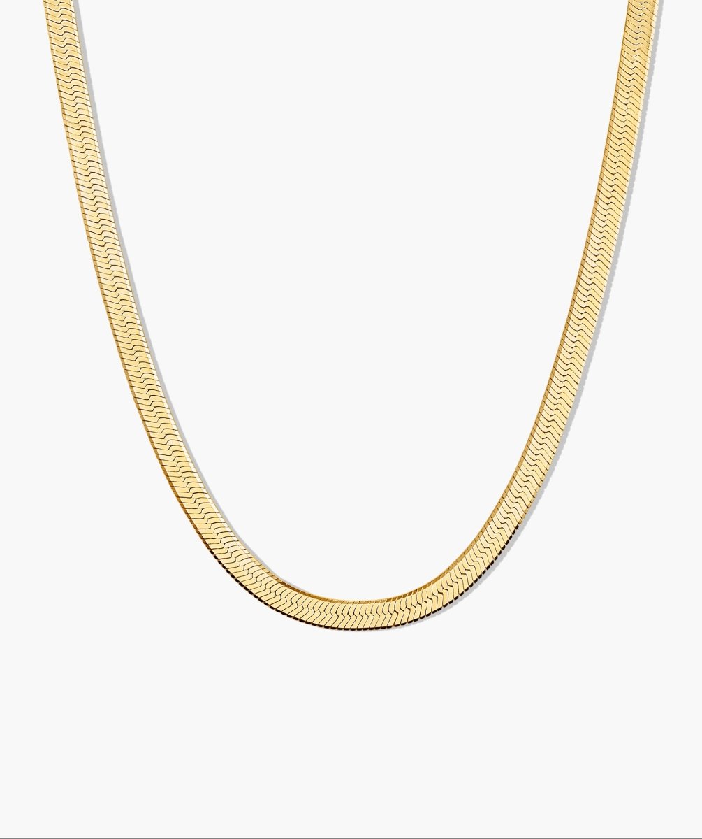 Golden Snake Bone Herringbone Choker