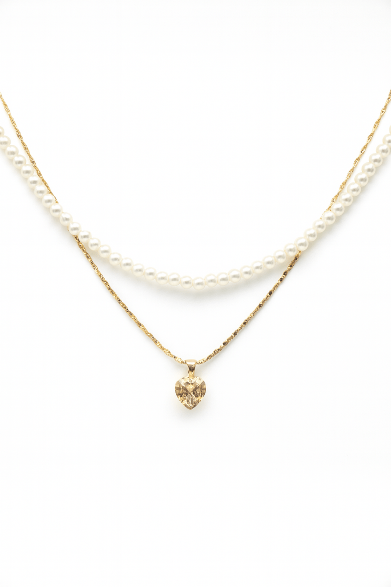 Heart Cut Champagne Zircon Pendant Necklace