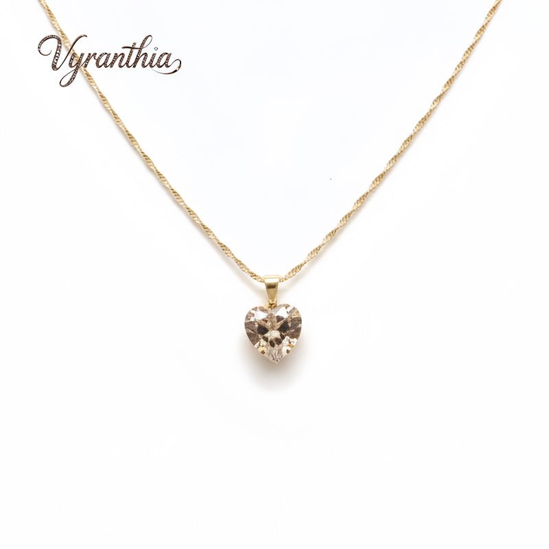 Heart Cut Champagne Zircon Pendant Necklace