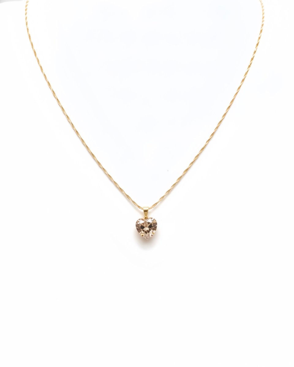 Heart Cut Champagne Zircon Pendant Necklace
