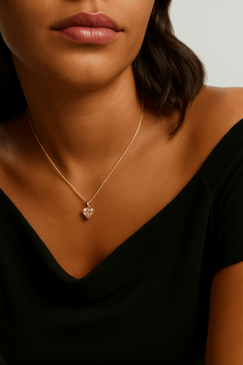 Heart Cut Champagne Zircon Pendant Necklace