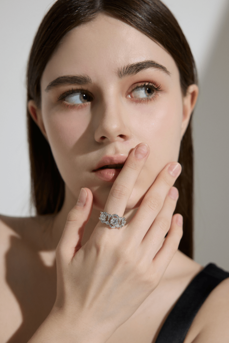 Luxury Multi-Stone Silver Promise Ring