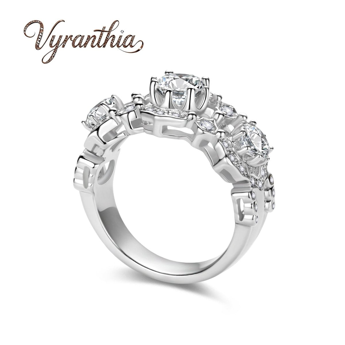 Luxury Multi-Stone Silver Promise Ring