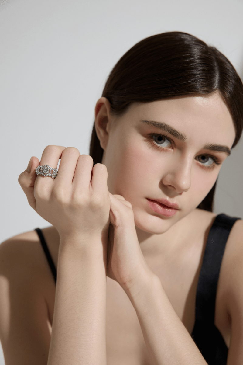 Luxury Multi-Stone Silver Promise Ring