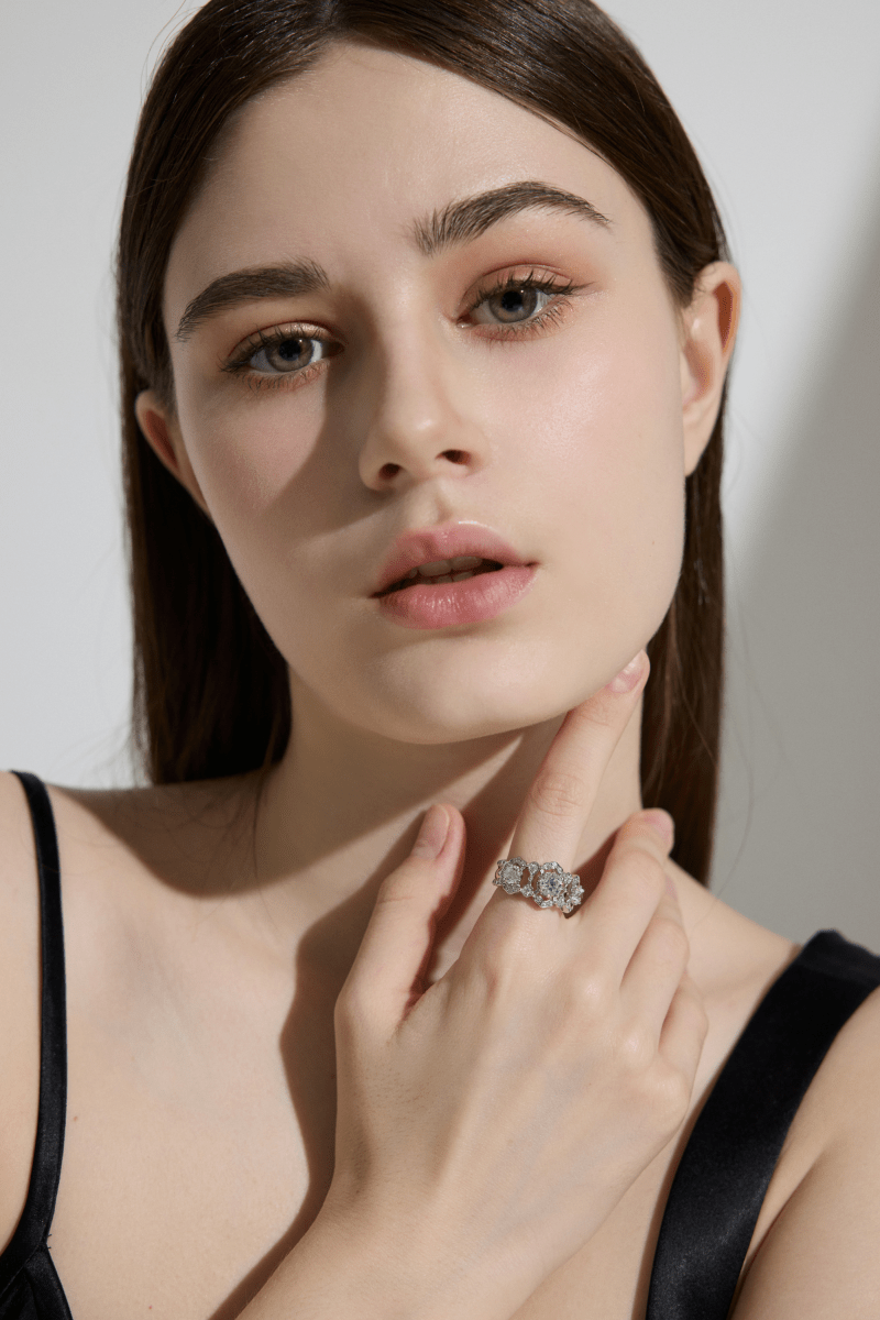 Luxury Multi-Stone Silver Promise Ring