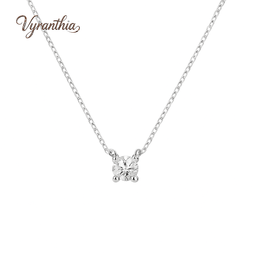 Minimalist Zircon Solitaire Pendant Necklace