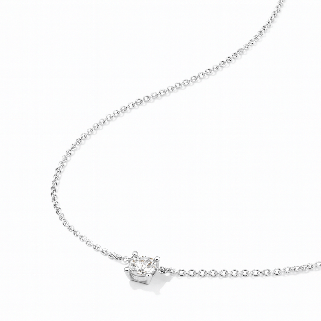 Minimalist Zircon Solitaire Pendant Necklace