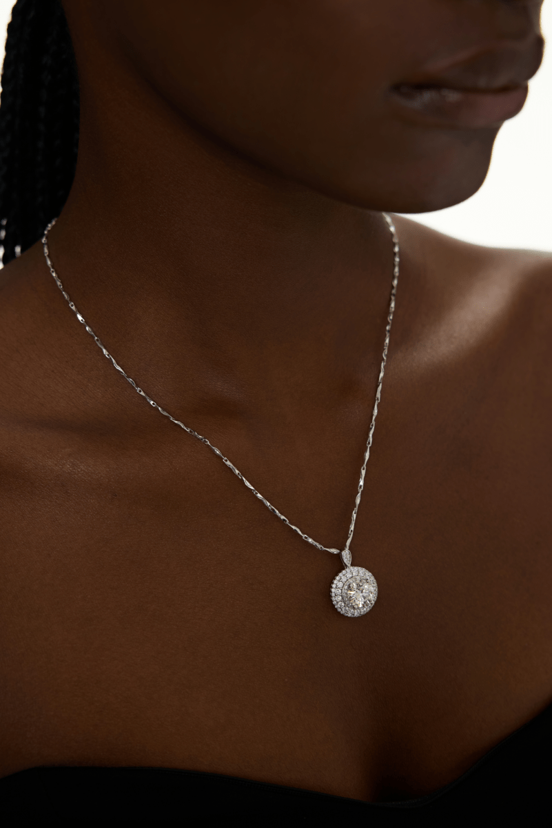 Moissanite Round Pendant Necklace