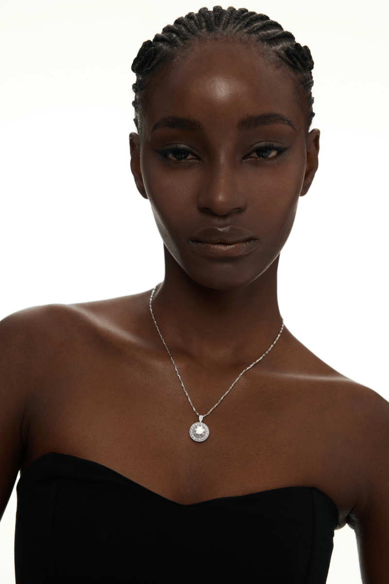 Moissanite Round Pendant Necklace