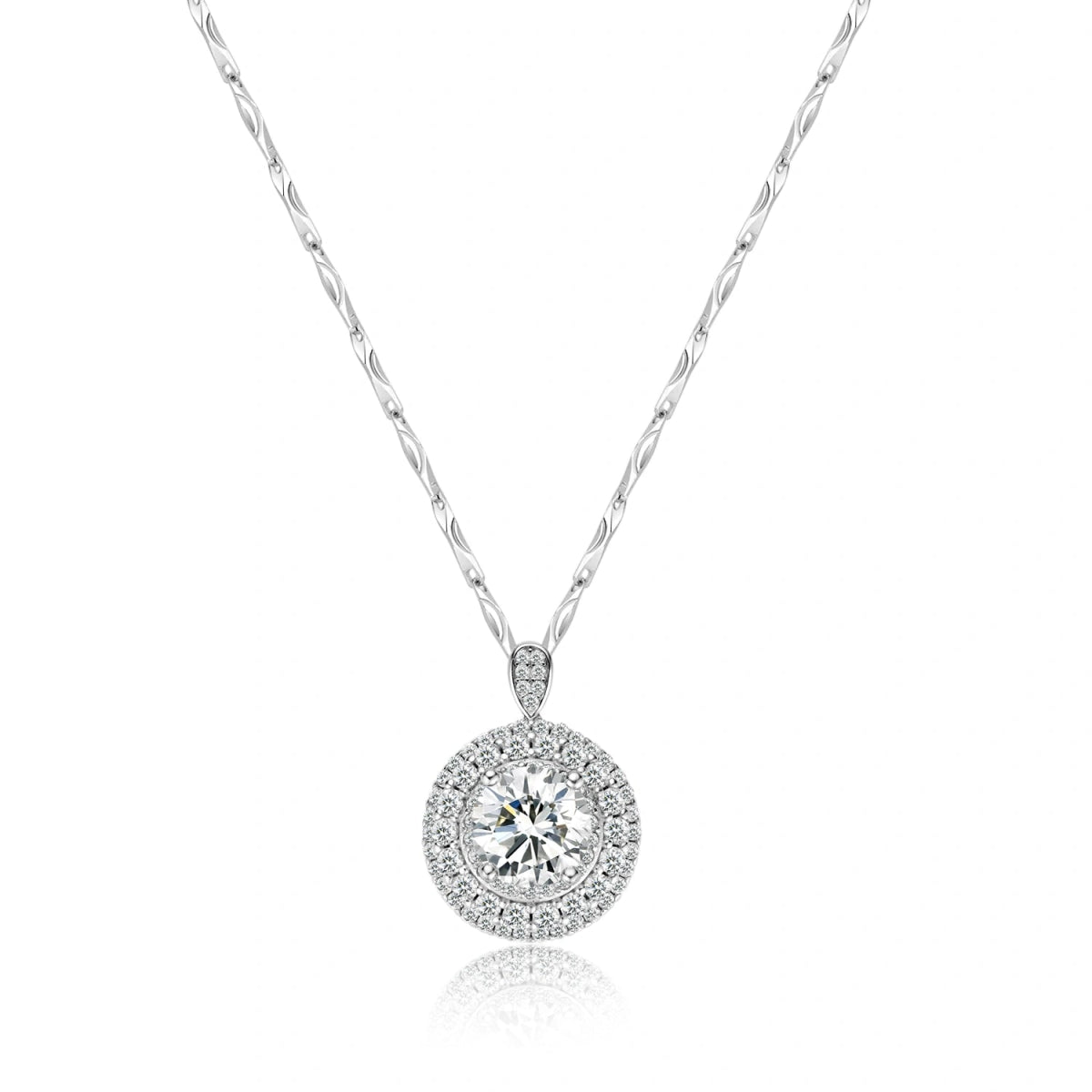 Moissanite Round Pendant Necklace