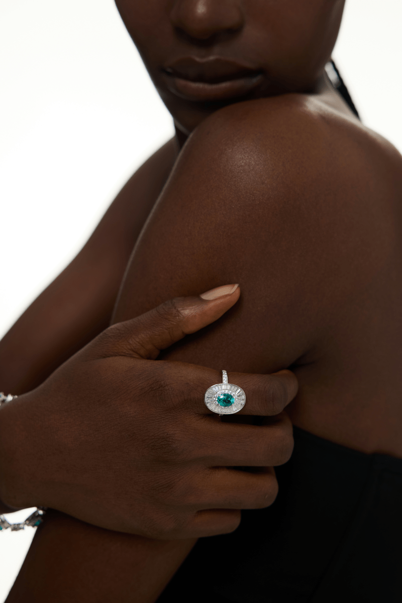 Oval Green Statement Rings