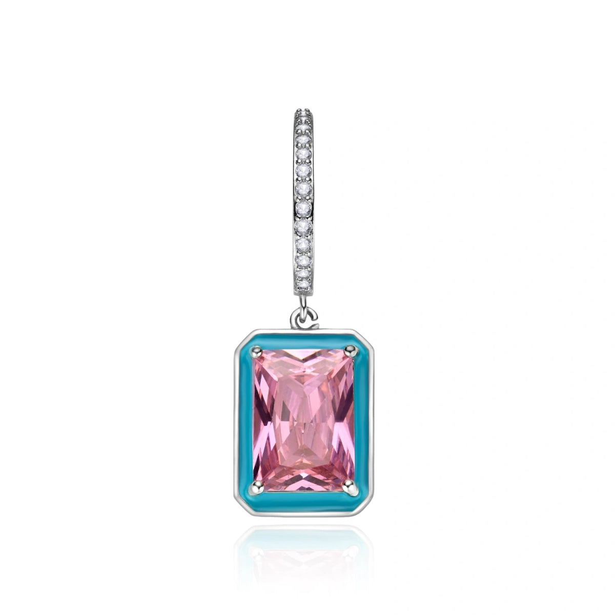 Pink Moissanite Drop Earrings