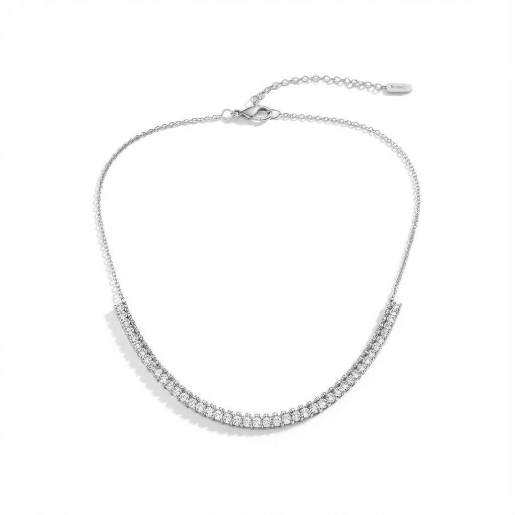 Silver Double Layer Collarbone Necklace