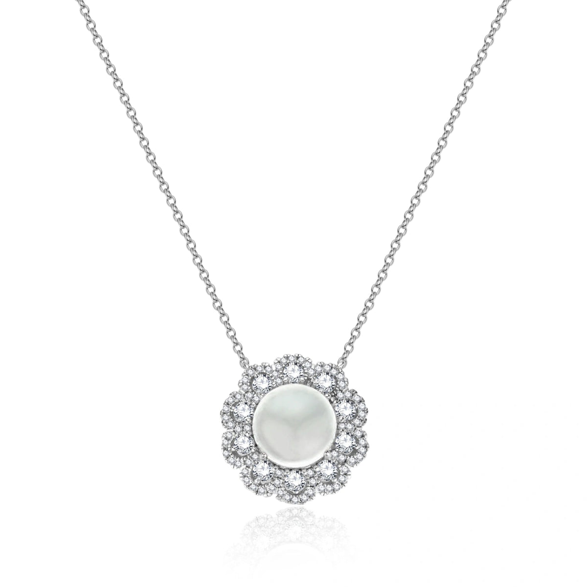 Sterling Silver Pearl Pendant Necklace