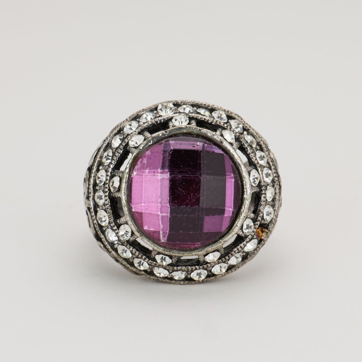 Vintage Purple Crystal Statement Ring