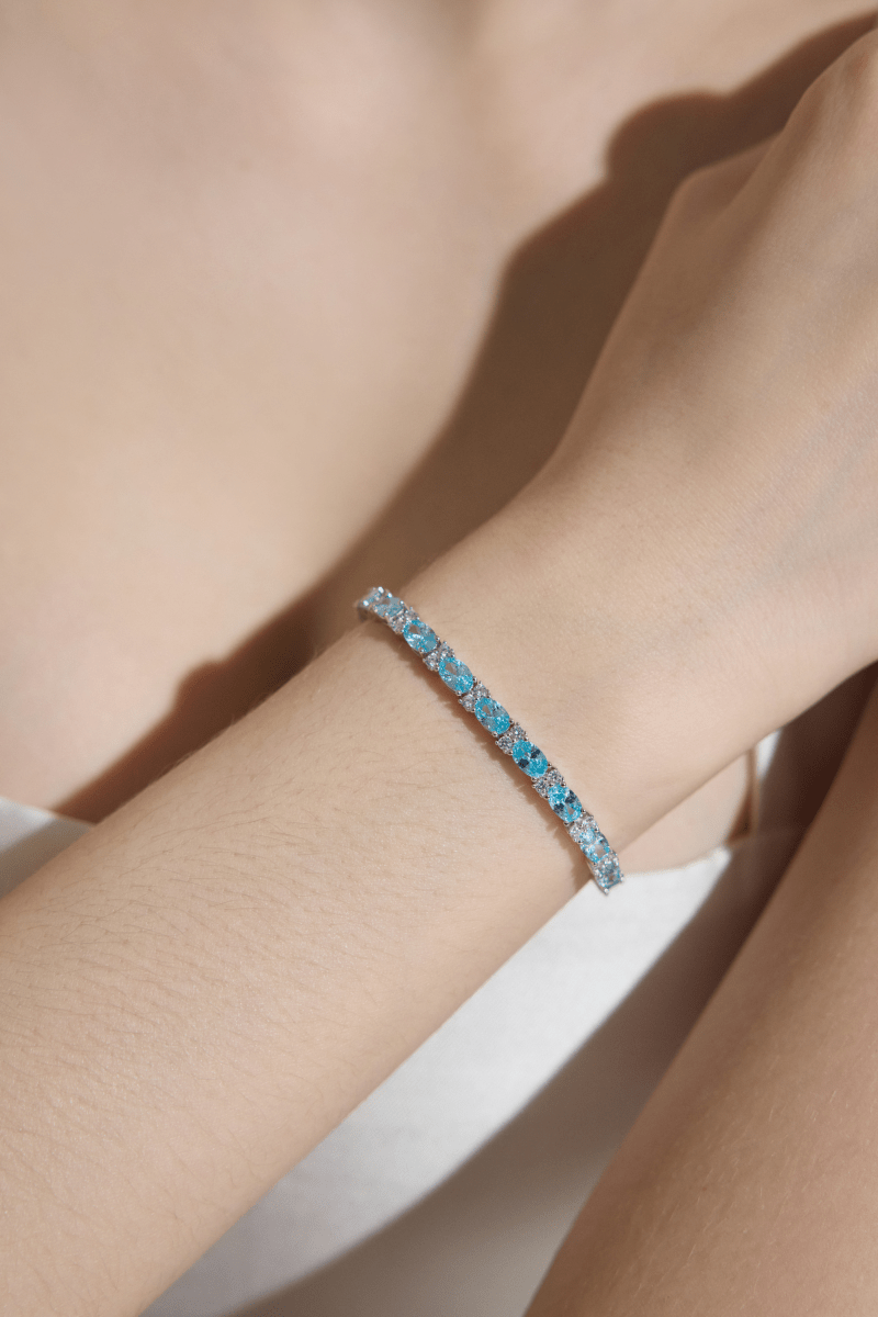 Vyranthia Aquamarine Luxe Tennis Bracelet