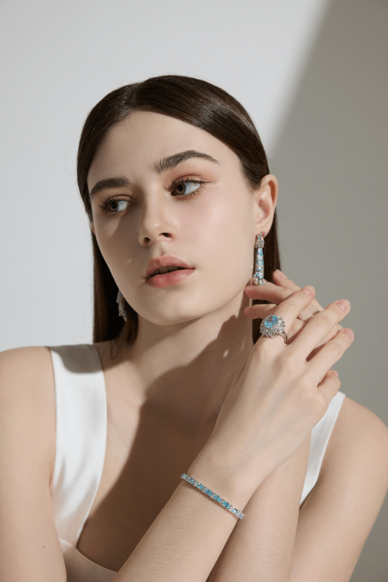 Vyranthia Aquamarine Luxe Tennis Bracelet