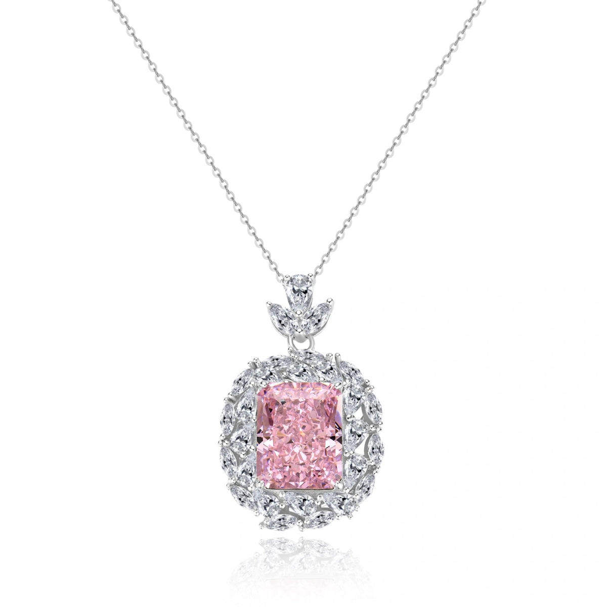 vyranthia Pink Moissanite Gemstone Pendant Necklace