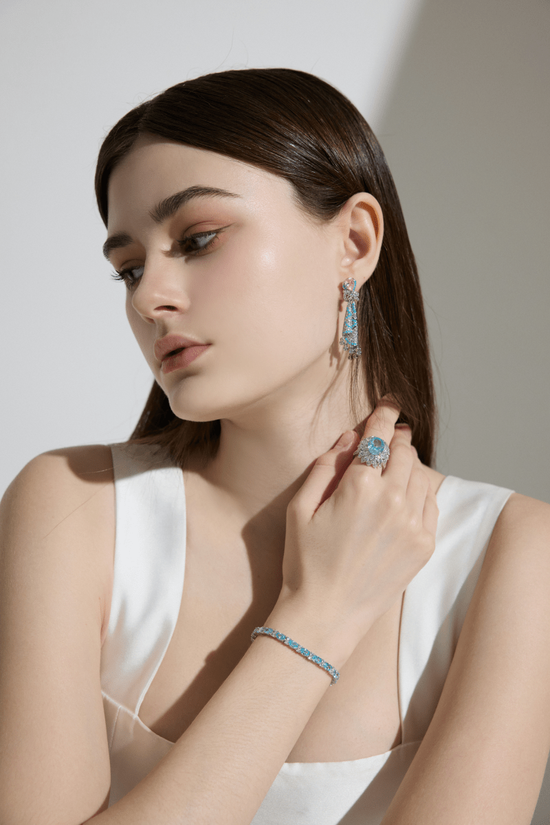 Vyranthia Pink Ribbon moissanite Earrings