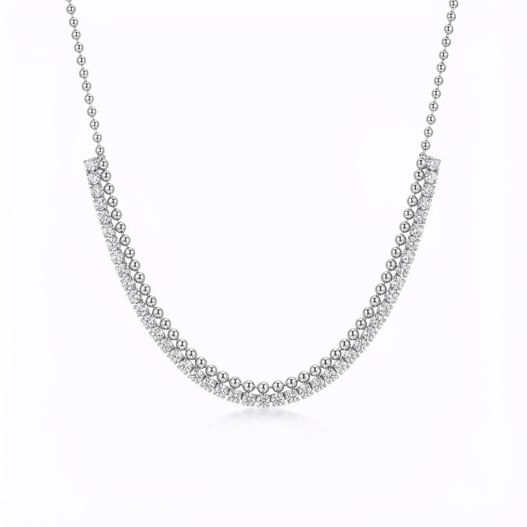 Silver Double Layer Collarbone Necklace