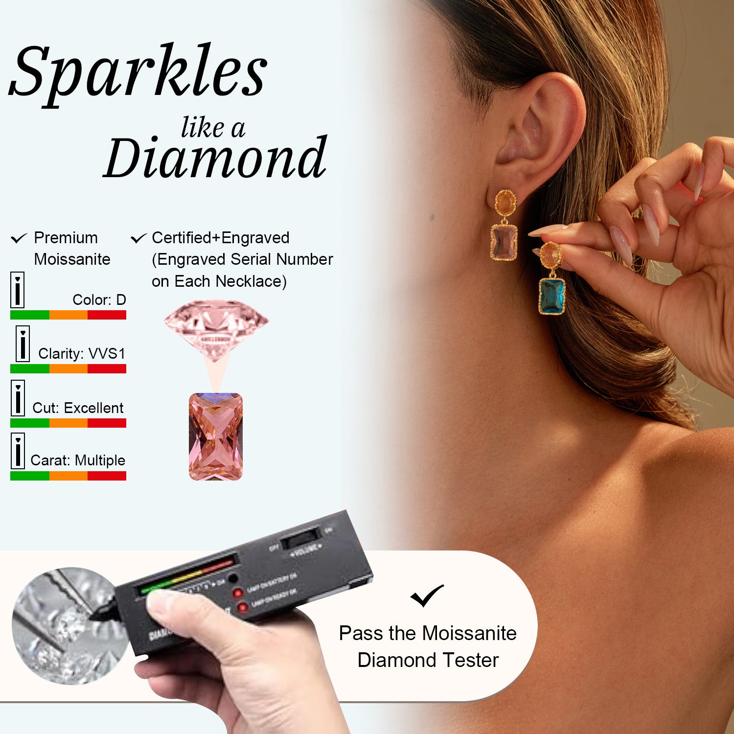 Colorful Asymmetric Statement Drop Earrings