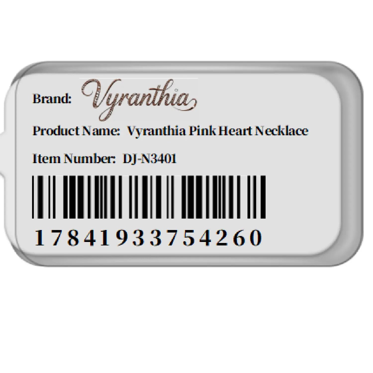 Vyranthia Pink Heart pendant Tennis Necklace