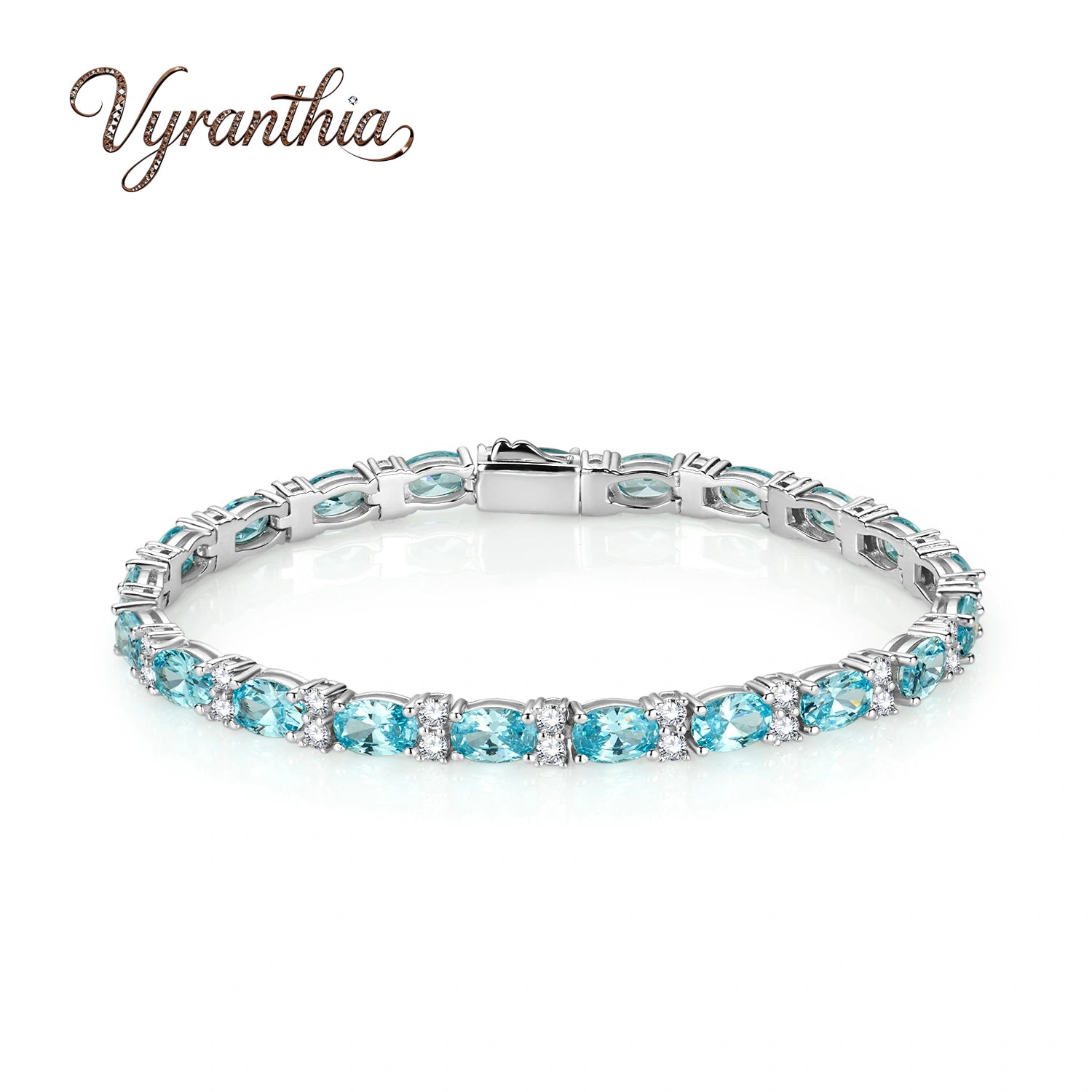 Aquamarine Crystal Tennis Bracelet