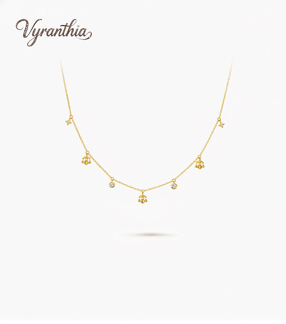 Vyranthia  Gold Dainty Daisy Waterproof Charm Necklace